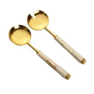 ชุดอุปกรณ์สลัด202/304สแตนเลสเกรดปรับแต่งได้ชุดอุปกรณ์โลหะเคลือบ PVD โรงงานเคลือบ PVD ชุดไม้ถูพื้น2-24ชิ้น - Product Image 1