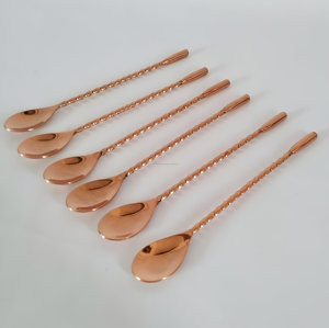 Luxury 6-Piece <b>Bar</b> Flatware Sets for Hotels Spiral Pattern Cocktail Shaker Spoon & <b>Twist</b> Handle Weddings Coffee 6-Piece <b>Bar</b> Sets - Product Image 4