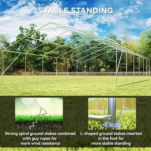 Tendone da Esterno Bianco Grande per Eventi e Feste 23 x 39 Pollici con Pareti Laterali Protettive Rimovibili e Finestre per Matrimoni e Feste - Product Image 6