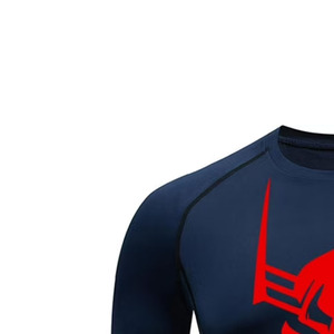 Camiseta Deportiva de Manga Larga para Hombre, con Logotipo de Araña en la Parte Delantera, Compresión, Cuello Redondo, Ajuste Delgado, Secado Rápido, Transpirable, Ecológica, de Spandex - Product Image 4