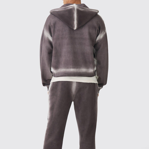 Sweat-shirts à capuche zippés pour hommes en coton 100 % respirant, effet délavé, dernière mode, pour un style streetwear. - Product Image 3