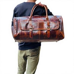 Sac à main en cuir de vachette vintage personnalisé OEM ODM, cuir véritable de haute qualité, fermeture éclair, grande capacité, rangement de voyage - Product Image 1