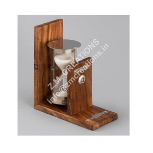 Soporte de reloj de arena de madera de color blanco con temporizador de arena de flujo inverso Fabricante de fábrica en India para relojes de arena decorativos - Product Image 1