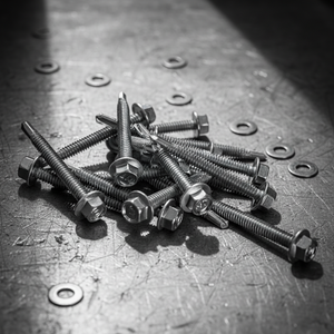 Vis autoperceuses à tête hexagonale de qualité supérieure (métriques/pouces) en acier au carbone classe 8, revêtement zinc/blanc bleu, haute résistance à la corrosion - Product Image 1