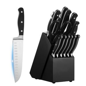 Set di 15 Coltelli da Cucina in Acciaio Inossidabile ad Alto Contenuto di Carbonio con Blocco Affilacoltelli, Acciaio Damasco a 67 Strati, Utensili Durevoli per Uso Domestico - Product Image 1