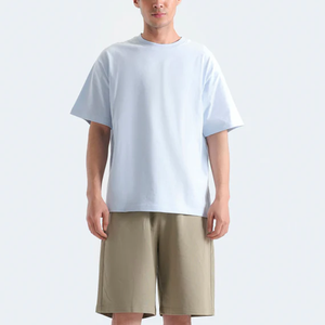 T-shirt oversize structuré 300 GSM tendance en tissu épais, coupe droite, couleur os brut - Product Image 1