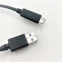 Câble de charge rapide USB 3.0 Type C mâle 3A, 1,8 mètre, boîtier en PVC noir, contact plaqué or, nickelé pour ordinateur portable