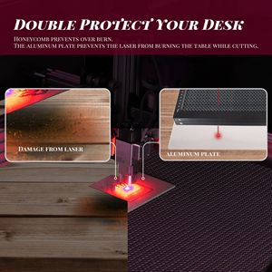 Table de travail en aluminium 19,68\"x 19,68\"x 0,87\" pour machine de gravure et de découpe laser à diode CO2 - Product Image 4
