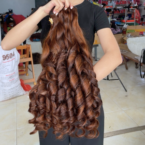 Extensions de cheveux bouclés ondulés de qualité supérieure, brillants, doux, sans nœuds, Remy vietnamien, double trame, toutes couleurs, dentelle HD - Product Image 5
