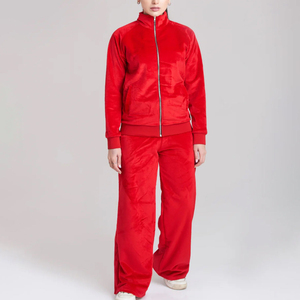 Custom Slim Fit Running <b>Sweat</b> Suit for Women Casual Vintage Decoration Long <b>Tops</b> Wholesale Custom Tracksuit with OEM Service - Product Image 2