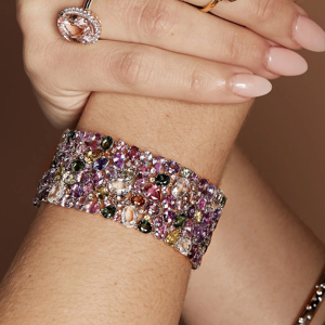 Bohemian Cuff <b>Bracelet</b> Women 18K Gold Plated Alloy Crystal Rhinestone Party Jewelry Multicolor - Product Image 2
