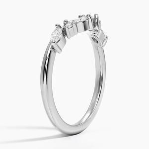 Anillo de Compromiso de Plata 925 Chapado en Oro con Moissanita Corte Marquesa y Microincrustaciones, Lujosa Alianza Nupcial para Mujer - Product Image 2