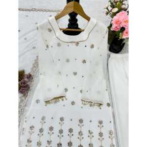 Ensemble élégant pour femmes, haut et pantalon de soirée avec dupatta - Product Image 4