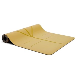 Solid Plain Eco-friendly Customized Arched Rubber <b>Mats</b> Printed Embossed Body Line Oval Pill Shape PU Thick Folding Yoga <b>Mats</b> - Product Image 3