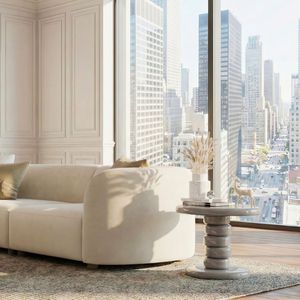 Tavolino Moderno Impilabile Effetto Ciottoli 57,4 cm x 39,9 cm x 38,1 cm Grigio Lucido - Tavolini da Caffè Contemporanei - Product Image 4