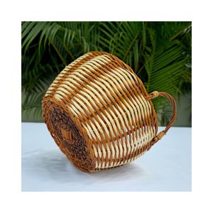 Panier à fleurs en matériau végétal et fougère, artisanat vietnamien moderne et écologique, décoration de table, bol - Product Image 5