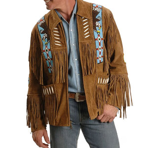 Premium Genuine <b>Suede</b> Leather Fringe <b>Jacket</b> for <b>Men</b> Winter Collection Plain Dyed Finish Custom Fit All Sizes Wholesale - Product Image 1