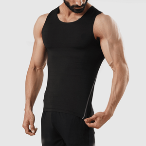 Camisetas sin mangas de poliéster y spandex con logotipo personalizado para hombre, transpirables, de punto, sin mangas, para gimnasio, entrenamiento al aire libre, bordadas. - Product Image 5