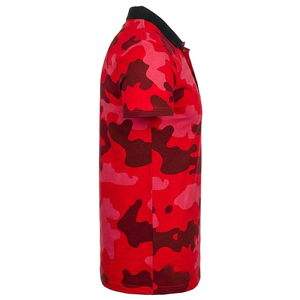Camisetas Polo Personalizadas con Camuflaje Rojo para Hombre, Corte Ajustado, Transpirables, Manga Corta, Casuales, Sublimadas - Product Image 3
