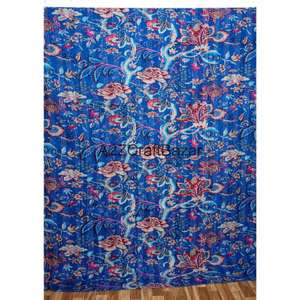 Edredón Kantha Indio Hecho a Mano, Reversible, Vintage, Ecológico, para Todas las Estaciones, Bordado, Tamaño Doble, 100% Algodón Orgánico para el Hogar - Product Image 6