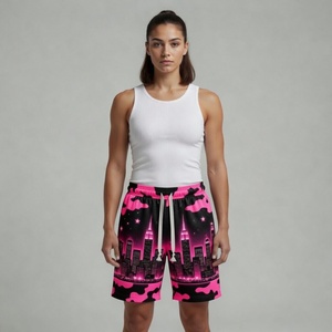 Shorts en maille camouflage rose pour femme, séchage rapide, légers, pour le sport et la gym - Product Image 5