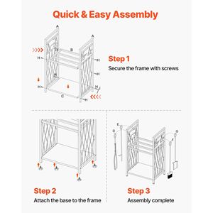 Porta Legna da Interno a 2 Livelli da 1,3 Piedi con Spazzola, Paletta, Paletta per Ceneri e Pinze - Set di Attrezzi e Accessori per Caminetto - Product Image 5