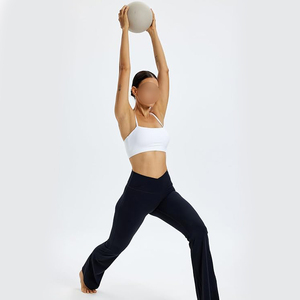 Minimalist White Spaghetti Strap Sports Bra Thin Strap <b>Padded</b> Yoga <b>Running</b> Bra For Women Seamless Gym Fitness Activewear Vest - Product Image 5