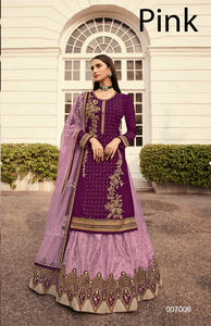 Designer Lehenga With Top and Dupatta Set Heavy Georgette With Embroidery Work Party Wear Wedding Wear Indian Fully Stitched - Product Image 3