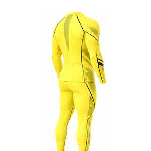 Ensemble de survêtement de compression pour hommes, séchage rapide, anti-humidité, haut à manches longues et leggings pour fitness, course à pied, entraînement - Product Image 4