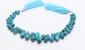 Perles de turquoise naturelle d'Arizona facettées en forme de goutte d'eau 5x7-7x14MM, qualité supérieure, pierres précieuses authentiques de turquoise d'Arizona - Product Image 3