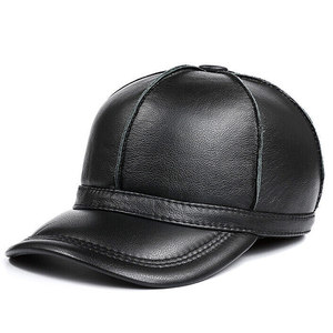 High Quality Custom Logo Vintage Style Baseball Leather <b>Cap</b> Top Selling Genuine Leather Baseball <b>Cap</b> For Men And <b>Women</b> - Product Image 1