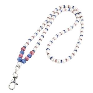 Pearl Beaded Lanyard Necklace Women Phone Strap <b>ID</b> <b>Holder</b> Keychain Colorful Beads Fashion Accessory Stylish Gift - Product Image 2