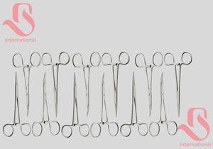 BISONS Lot de 12 pinces hémostatiques en acier inoxydable, droites et courbées, pour tissus, chirurgie, tatouage et piercing - Product Image 2