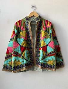 Chaqueta Larga Suzani Bordada a Mano, Elegante y Atractiva, para Mujer, Primavera 2026, Estilo Bohemio, Gitano, Crewel, Regalo Especial para Festivales - Product Image 5