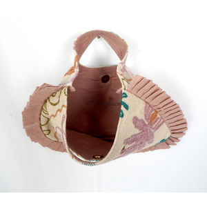 Handmade Vintage Lady Evening Clutch Hand <b>Bag</b> Suzani Embroidery Hand Quilted Kantha Fabric Cotton Lining Exhibition Use - Product Image 3