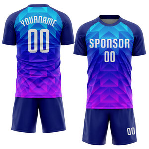Customized Logo Printed Soccer Jersey Breathable Quick Dry Anti-UV Moisture-Wicking Short Sleeve 100% <b>Polyester</b> Vintage Set - Product Image 4