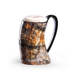 Jarra de Cuerno Tallada a Mano con Diseño de Barco Vikingo, Estilo Antiguo, Decoración Rústica para el Hogar, Taza para Beber - Product Image 2