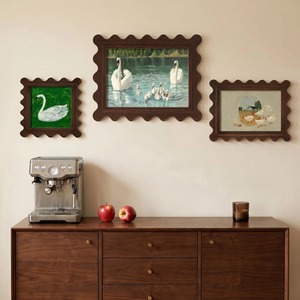 Handmade Eco-Friendly Retro <b>Wall</b> Art Decoration Wood Grain Gallery <b>Wall</b> Wavy Edge Walnut Finish <b>Picture</b> <b>Frame</b> - Product Image 2