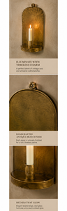 Premium Venetian <b>Wall</b> <b>Sconce</b> Baroque Decorative <b>Wall</b> <b>Light</b> with Intricate Mirror Craftsmanship, Antique Inspired Brass Finish, - Product Image 2