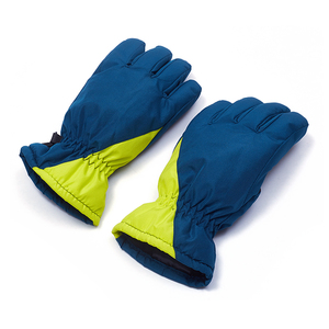 Ski <b>Gloves</b> Full Finger Blue Lime Green Polyester <b>Thermal</b> Insulated Drawstring Closure Unisex Winter Outdoor Activity - Product Image 5
