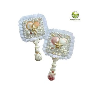 Handheld <b>Mirror</b> Shell Pearl Decorated Desktop <b>Makeup</b> <b>Mirror</b> Single Side - Product Image 6