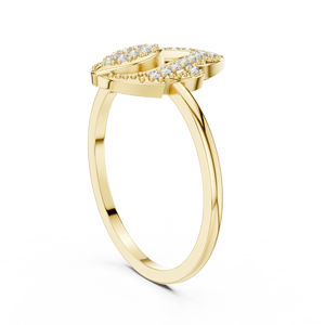Anillo minimalista inspirado en el loto con diamante de corte redondo cultivado en laboratorio, engastado en oro amarillo de 18 quilates, para compromiso, boda, fiesta, uso diario, para mujer. - Product Image 3
