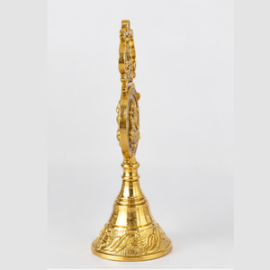 Brass Lakshmi Ganesh Temple Bell for Pooja and Religious Worship Hindu Prayer <b>Mandir</b> Ghanti Traditional Brass Hanging Bell for - Product Image 5