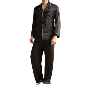 Ensemble de vêtements de nuit en satin pour homme de haute qualité, ensemble de pyjamas 2 pièces, best-seller des saisons, ensembles de vêtements de nuit de luxe pour homme, pas cher - Product Image 1