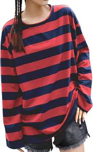 Stylish Women's Plus Size <b>Patchwork</b> Striped Long Sleeve T-Shirt Casual Breathable Anti-Pilling Daily Wear <b>Top</b> - Product Image 3
