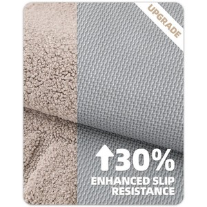 Tapis de bain carré en coton, couleur unie, tufté, avec dos antidérapant en caoutchouc, pour usage domestique - Product Image 6
