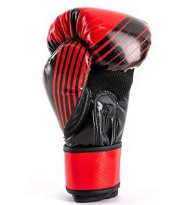 Guantes de Boxeo UFC Rojos y Negros de Cuero PU con Cierre de Gancho y Bucle, Transpirables, Ligeros, con Impresión Digital, Equipo de Artes Marciales para Niños - Product Image 6
