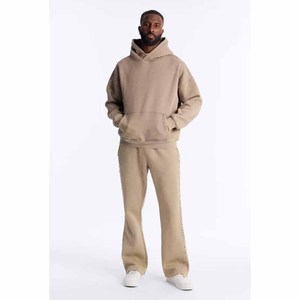 Conjunto de Sudadera con Capucha de Algodón Lavado Personalizada para Hombre al por Mayor y Pantalones de Chándal Pesados 2 en 1 Casuales - Product Image 5