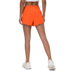 Shorts de punto de color liso para mujer, cintura media, con bolsillos, cierre con cordón, ajuste holgado informal, transpirables, para hacer ejercicio - Product Image 3