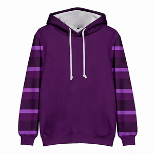 Sweat-shirt à capuche en polaire pour homme, manches rayées, pull à capuche, logo personnalisé, chaud, décontracté, épais, vêtements de sport d'hiver - Product Image 1
